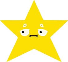 flat color retro cartoon gold star vector