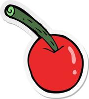 sticker of a cartoon cherry symbol vector