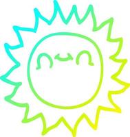 cold gradient line drawing cartoon sunshine vector