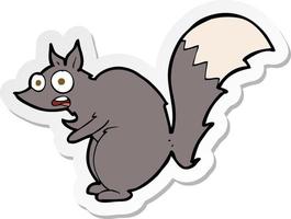 sticker of a funny startled squirrel cartoon vector