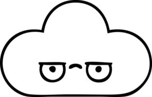 line drawing cartoon cloud vector