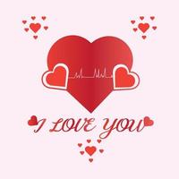 Romantic love message hearts background vector