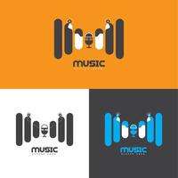 Music logo design with modern concept premium vector