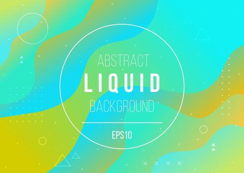 Liquid color background design with fluid flow gradient wave and geometric shapes. Futuristic design template landing page, poster, banner, cover, presentation. Vector illustration
