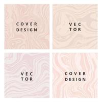 Set of abstract background design with pattern brush texture for branding. Modern pastel cover design with wavy beige brush. Minimalistic banners with space for text and title. Vector illustration