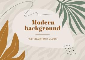 Fashion stylish templates with organic abstract shapes and line in nude colors. Neutral background in minimalist style. Contemporary vector Illustration