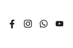 conjunto de iconos de redes sociales en fondo blanco vector