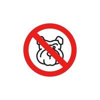 prohibición perro icono eps 10 vector