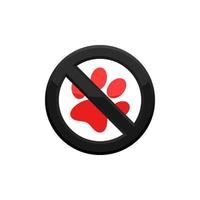 Prohibition Animal Paw Icon EPS 10 vector