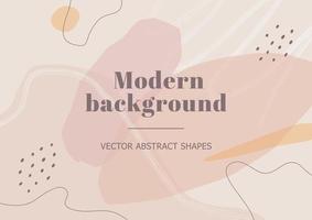 Stylish banner template with abstract shapes in nude pastel colors. Neutral background in Scandinavian style. Contemporary collage for beauty branding design, presentation, flyer. Vector Illustration