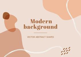 Modern and stylish templates with organic abstract shapes in pastel colors. Neutral beige and terracotta background in Scandinavian style. Burnt orange contemporary collage. Vector Illustration