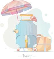 ilustración de viaje plano vector