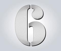 6 Numeric Guilloche Design vector