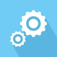 Gears icon on blue background. vector