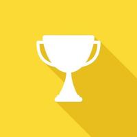 Trophy award icon isolate on yellow background. vector