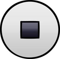 gradient shaded cartoon stop button vector