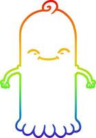 rainbow gradient line drawing cartoon ghost vector