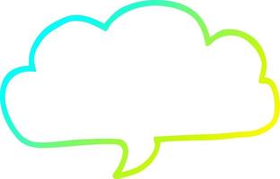 cold gradient line drawing cartoon cloud speech bubble vector