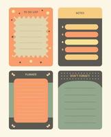 Stylish and delicate note set, 4 options vector