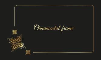 Golden ornamental horizontal frame vector