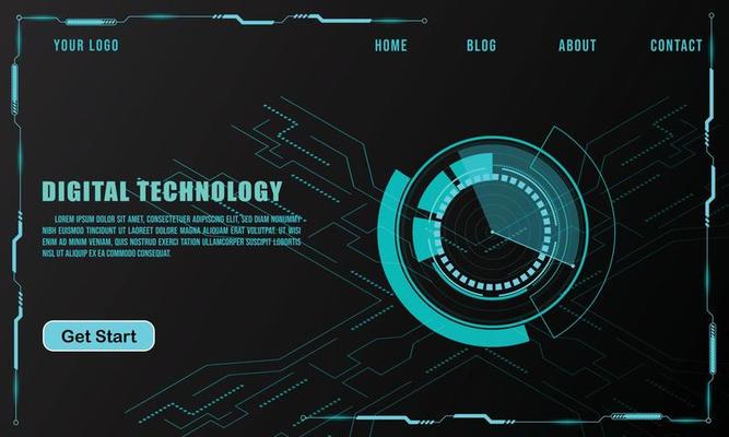 technology concept for web banner template or brochure , Blue colour.