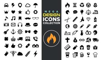 colección de iconos de mega diseño vector