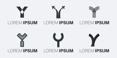 conjunto de diseño creativo del logotipo de la letra y del monograma vector