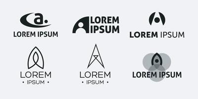 Set of creative monogram letter a logo design vector