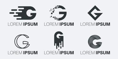 conjunto de diseño creativo del logotipo de la letra g del monograma vector