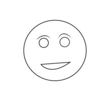 emoji vectorial de sonrisa graciosa, expresiones faciales dibujadas a mano felices vector