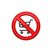 Prohibition Shopping Cart Icon EPS 10 vector