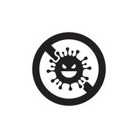 prohibición virus icono eps 10 vector