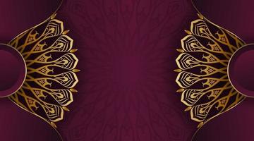purple background, with gold mandala decoration vector