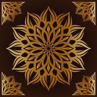 mandala gold with frame ornament vector