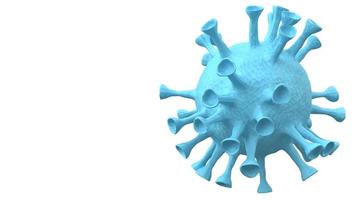 blue virus on white background 3d rendering for virus crisis. photo