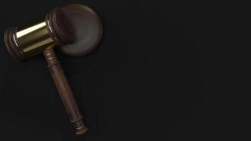 Hammer wood 3d rendering for law concept. photo