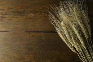 Wheat on wood  image background . photo