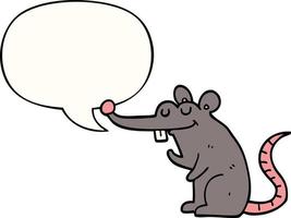 cartoon rat and speech bubble vector