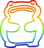 rainbow gradient line drawing funny cartoon frog vector