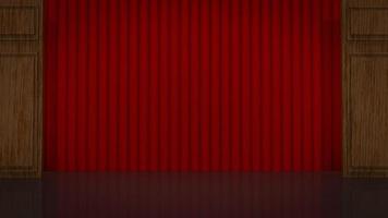 The red curtain on stage for background 3d rendering. photo