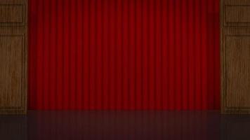 The red curtain on stage for background 3d rendering. photo