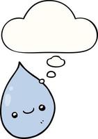 cartoon raindrop and thought bubble vector