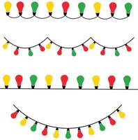 set of Christmas lights isolate on white background. vector