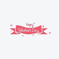 fondo feliz día de san valentín con corazones y cinta. vector