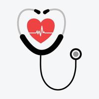 Stethoscope heart icon isolate on white background. vector
