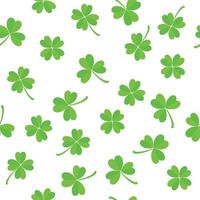 Green leaves clover seamless pattern on white background. vector