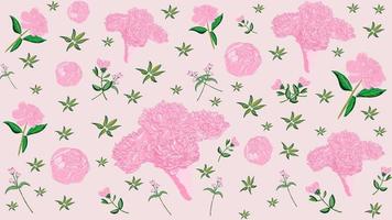 Peonies flower hand drawn peony seamless pattern vector