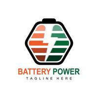 Battery Logo Design, Technology Charging Illustration, Company Brand Vector