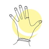 Single line art hands. People show different symbols with their hands vector