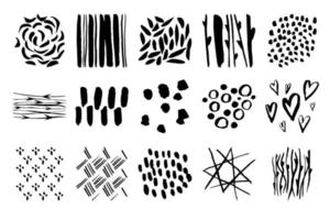 hand drawn texture collection. set vector doodle patterns.